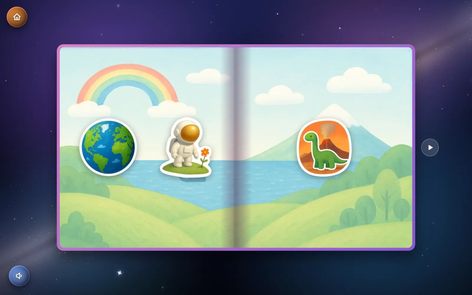 La page de la Terre dans l’album de Kid Globe, un autocollant gagné et une silhouette à gagner